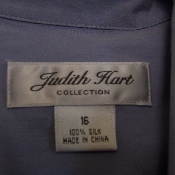Judith Hart Collection 100% Silk Button Down Shirt Sz 16 - Picture 5 of 6